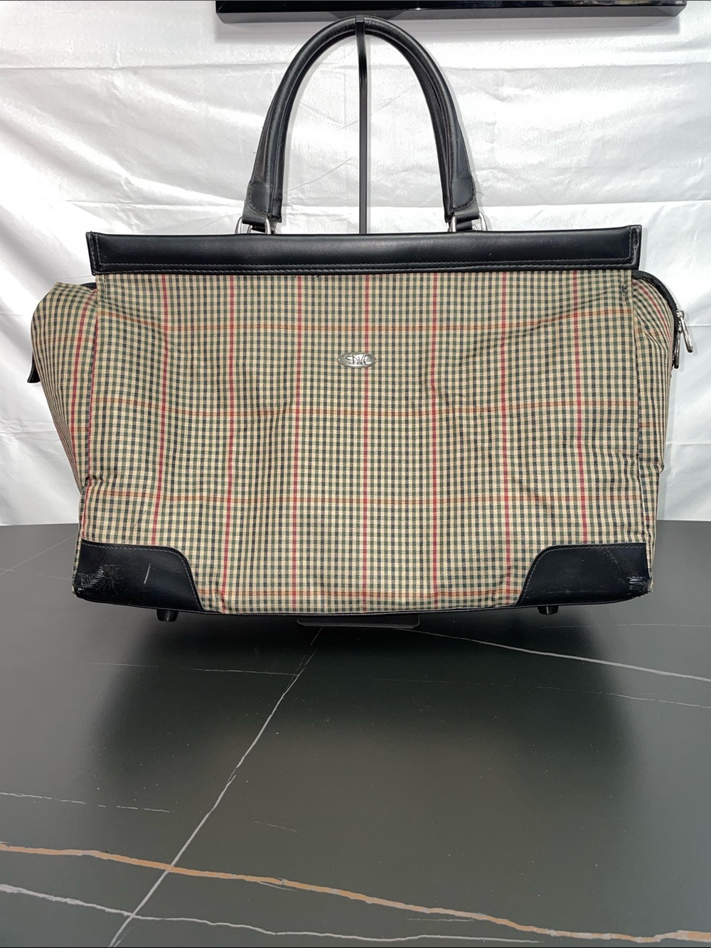 DIANE VON FURSTENBERG CANVAS AND LEATHER WEEKENDER BAG FTL-08-009
